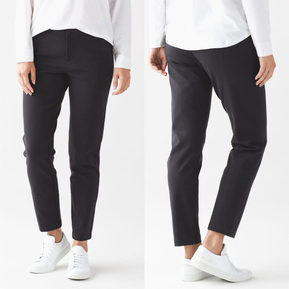Lululemon City Trek Trouser Mid Rise Pant Ponte Black Size 4